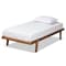Baxton Studio Kaia Mid-Century Modern Walnut Brown Finished Wood Twin Size Platform Bed Frame 183-11177-Zoro - alternate 1